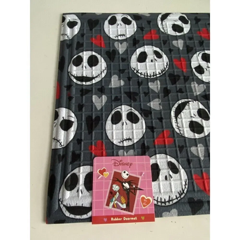 Nightmare Before Christmas Jack Skellington Valentines Rubber Outdoor Mat 18x30”